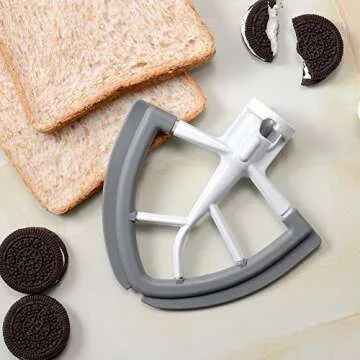 Flex Edge Beater for KitchenAid 4.5/5 QT Tilt Head Stand Mixer, Beater with Double Silicone Edge, Mixer Paddle, Perfect 4.5/5 Quart Tilt Head Stand Mixer Attachment, White