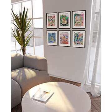 HAUS AND HUES Aesthetic Posters, Matisse Poster - Set of 6 Matisse Wall Art, Wall Posters Aesthetic, Matisse Prints, Art Exhibition Poster, Mattise Art (8" x 10", UNFRAMED)
