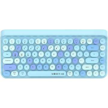 UBOTIE Colorful Bluetooth Keyboard - Retro 84 Keys Wireless Design