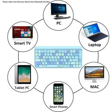 Colorful Bluetooth Keyboard - Retro 84 Keys Wireless