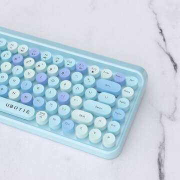 Colorful Bluetooth Keyboard - Retro 84 Keys Wireless