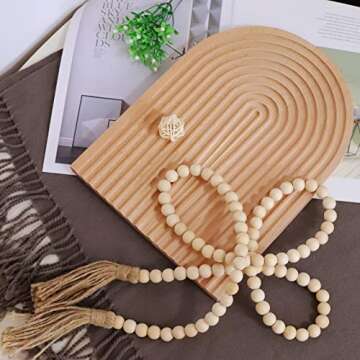 Decorative Wood Cutting Board for Kitchen Home Decor, Wooden Serving Tray for Breakfast Dinner Party, Bead Boards for Jewelry Making