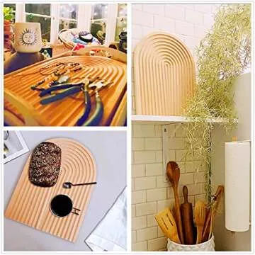 Decorative Wood Cutting Board for Kitchen Home Decor, Wooden Serving Tray for Breakfast Dinner Party, Bead Boards for Jewelry Making