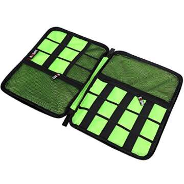 BUBM Universal Electronics Accessories Organizer, Travel Gear Carry Bag for Cables, USB Hard Drive, Plug, External Flash Drive and More, Lightweight and Compact (Large-Black)