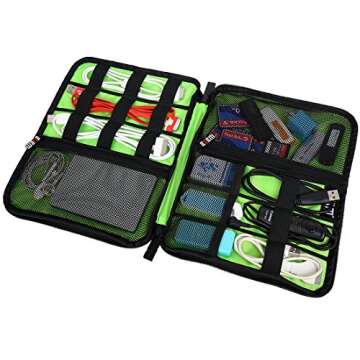 BUBM Universal Electronics Accessories Organizer, Travel Gear Carry Bag for Cables, USB Hard Drive, Plug, External Flash Drive and More, Lightweight and Compact (Large-Black)