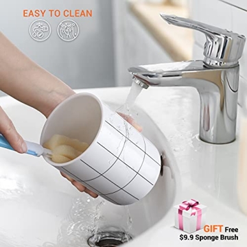 Kitchen Canisters Sets for Kitchen Counter, BEYONDA 4 PCS Flour and Sugar Containers, Ceramic Jars with Airtight Bamboo Lid, Heat & Cold Resistant Portable For Coffee, Sugar, Tea Storage Containers