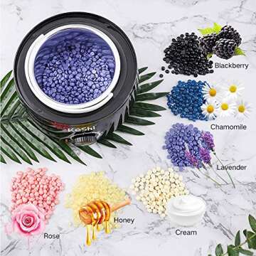 KeShi Waxing Kit,Wax Warmer for Painless Hair Removal, Home Wax Kit with 5 Bags Hard Wax Beans for F...