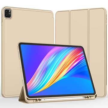 iMieet New iPad Pro 11 Inch Case 2022(4th Gen)/ 2021(3rd Gen) with Pencil Holder [Support iPad 2nd P...