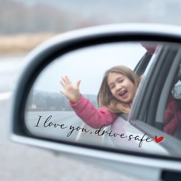 BoopZilla 3PCS I Love You Drive Safe Mirror Sticker - Adorable Car Decals for Every Journey