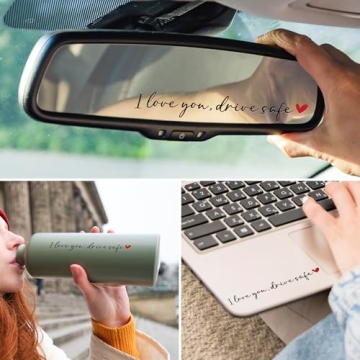 I Love You Drive Safe Mirror Sticker - 3PCS Love Note