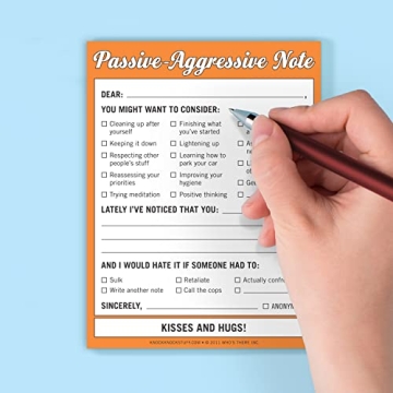 Hilarious Passive Aggressive Note Pad - Knock Knock