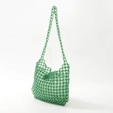 Chic Green Beaded Evening Bag for Stylish Women