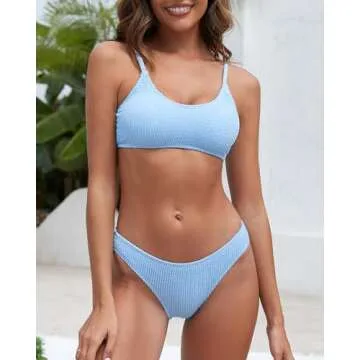 Fanuerg Women's Ribbed Bikini Set Stylish & Comfortable