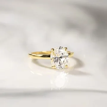 Elegant EAMTI Sterling Silver Gold Engagement Ring