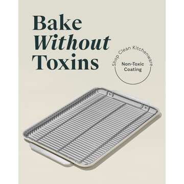 Caraway Non-Stick Ceramic Baking Sheet & Cooling Rack - Ceramic Coated - Non-Toxic, PTFE & PFOA Free...