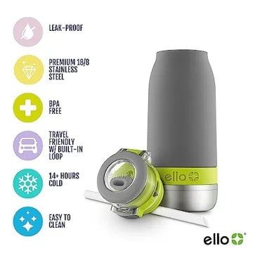 Ello Emma 14oz Kids Water Bottle – Insulated & Leak-Proof