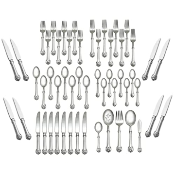 Wallace Napoleon Bee 53pc Stainless Steel Flatware Set for Elegant Dining