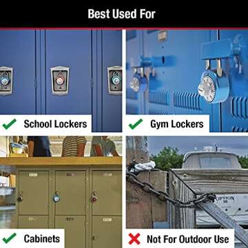 Master Lock 1561DLTBLU Locker Lock Combination Padlock, 1 Pack, Light Blue