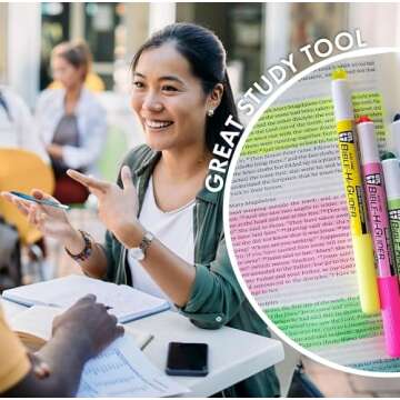 G.T. Luscombe Company, Inc. Zebrite Double Ended Bible Highlighter Set | No Bleed Pigmented Ink | No Fading or Smearing | Double Ended for Highlighting & Underlining |Yellow Ink