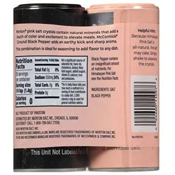 Morton Shaker Set - Himalayan Pink Salt (4 oz) & McCormick Ground Pepper (1.25 oz), for Cooking & Finishing, 2-Piece Set