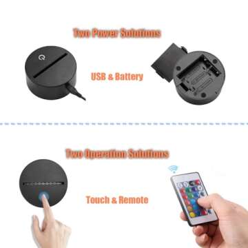 HIPIYA Music Note Night Light 16 Color LED 3D Illusion USB Remote Control Lamp Christmas Festival Present Birthday Gift for Teen Boy Girl Kid Guitar Musician Bedroom Room Decor (Note)