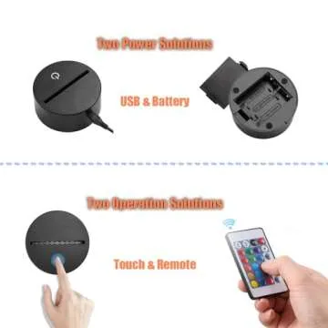 HIPIYA Music Note Night Light 16 Color LED 3D Illusion USB Remote Control Lamp Christmas Festival Present Birthday Gift for Teen Boy Girl Kid Guitar Musician Bedroom Room Decor (Note)