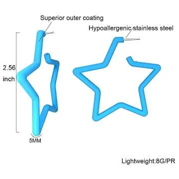 Retro Colorful Star Hoop Earrings for Women