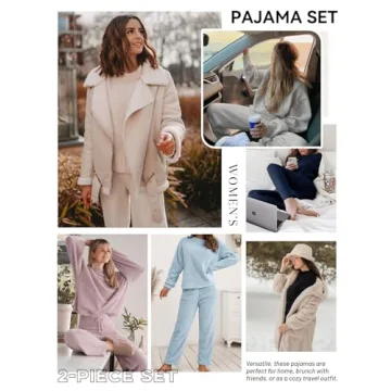Uikue Fleece Pajama Set for Women - Cozy Knitted Sleepwear