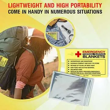 RAYWER 4 Pack Emergency Thermal Survival Blankets