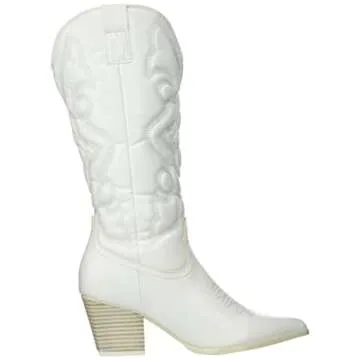 VETASTE Women's Embroidered Pointed Toe Western Medieval Retro Cowboy Boots