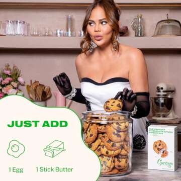Cravings by Chrissy Teigen Chocolate Chip Cookie Mix, Vegan, Makes 12, 4-inch Chocolate Chunk Cookies 15.76 oz (Pack of 3)