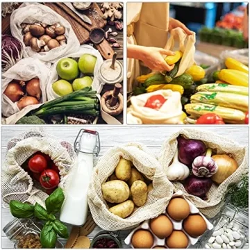 Reusable Produce Bags Organic Cotton for Eco-Friendly Shopping