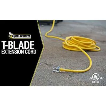 Yellow Jacket Extra Heavy Duty Extension Cord, 50Ft, 10 Gauge, 3 Conductor, Lighted End, Weather Res...