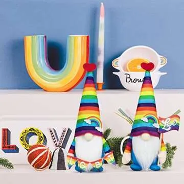 Pride Gnome Decorations - 2PCS Colorful Rainbow Gnomes