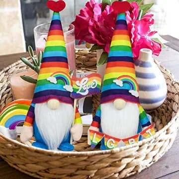 Pride Gnome Decorations - 2PCS Colorful Rainbow Gnomes