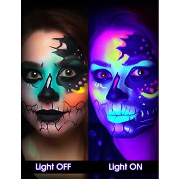 Black Light Bulbs 4 Pack, A19 LED Black Light Bulbs for Glow in The Dark 9W (100W Equivalent) E26 Ba...