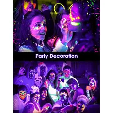 Black Light Bulbs 4 Pack, A19 LED Black Light Bulbs for Glow in The Dark 9W (100W Equivalent) E26 Base, Black Lights Party, Fluorescent Poster, Body Paint,Neon Glow