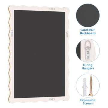 FUWU HOME Gold Wavy Bathroom Mirror 20" x 30" Rectangle Scalloped Mirror for Wall Decor, Bathroom Vanity, Bedroom, Living Room, Entryway