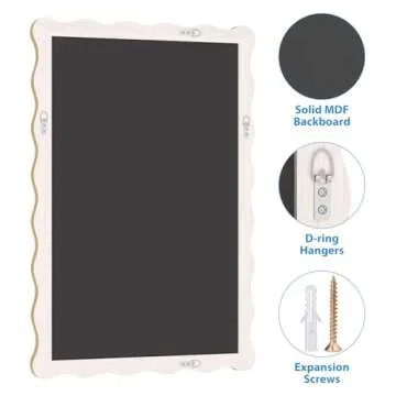 FUWU HOME Gold Wavy Bathroom Mirror 20" x 30" Rectangle Scalloped Mirror for Wall Decor, Bathroom Vanity, Bedroom, Living Room, Entryway