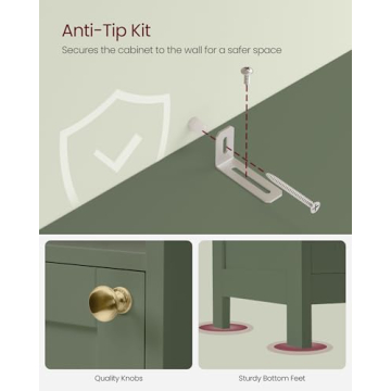 VASAGLE Tall Bathroom Cabinet with Door Lights and Shelves