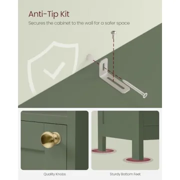VASAGLE Tall Bathroom Cabinet with Door Lights and Shelves