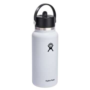 Hydro Flask Wide Flex Straw Cap White 32 Oz
