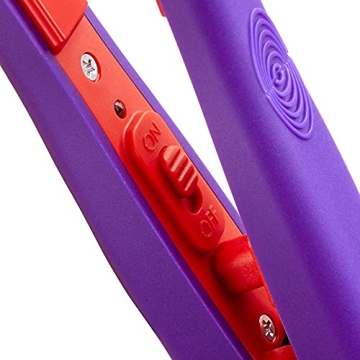 Hot Beauty Professional Ceramic Mini Flat Iron 1/2", Anti-Frizz, Fast Heating, Versatile Styling for Curly & Straight Hair, Ideal for Traveling with Travel Pouch (Violet)