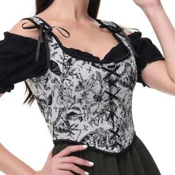 Vintage Floral Embroidered Corset Top for Women