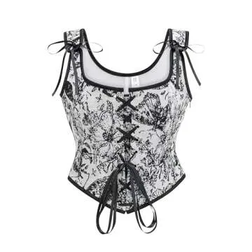Vintage Floral Embroidered Corset Top for Women
