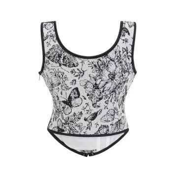 Vintage Floral Embroidered Corset Top for Women