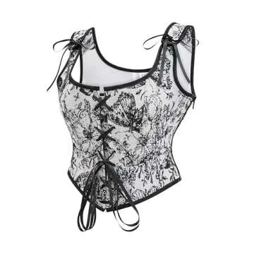 Vintage Floral Embroidered Corset Top for Women