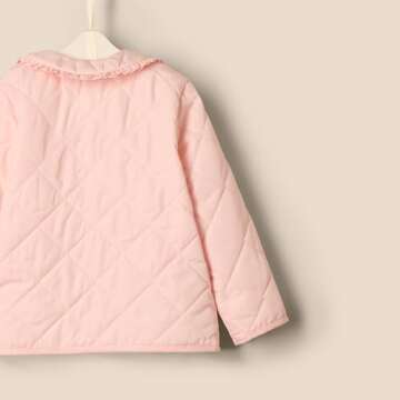 Amazon Essentials x Sofia Grainge Baby Girls' Midweight Field Jacket with Ruffle, Pink, 18 Months