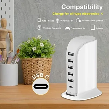 Upoy 40W 5-Port Charging Station for All Devices