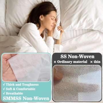 MAQIHAN Travel Bed Set - 4Pcs Disposable Bedding Set 1Bed Sheet 1Quilt Cover 2Pillowcover Breathable Bedding Sheets Portable for Camping Travel & Hotel